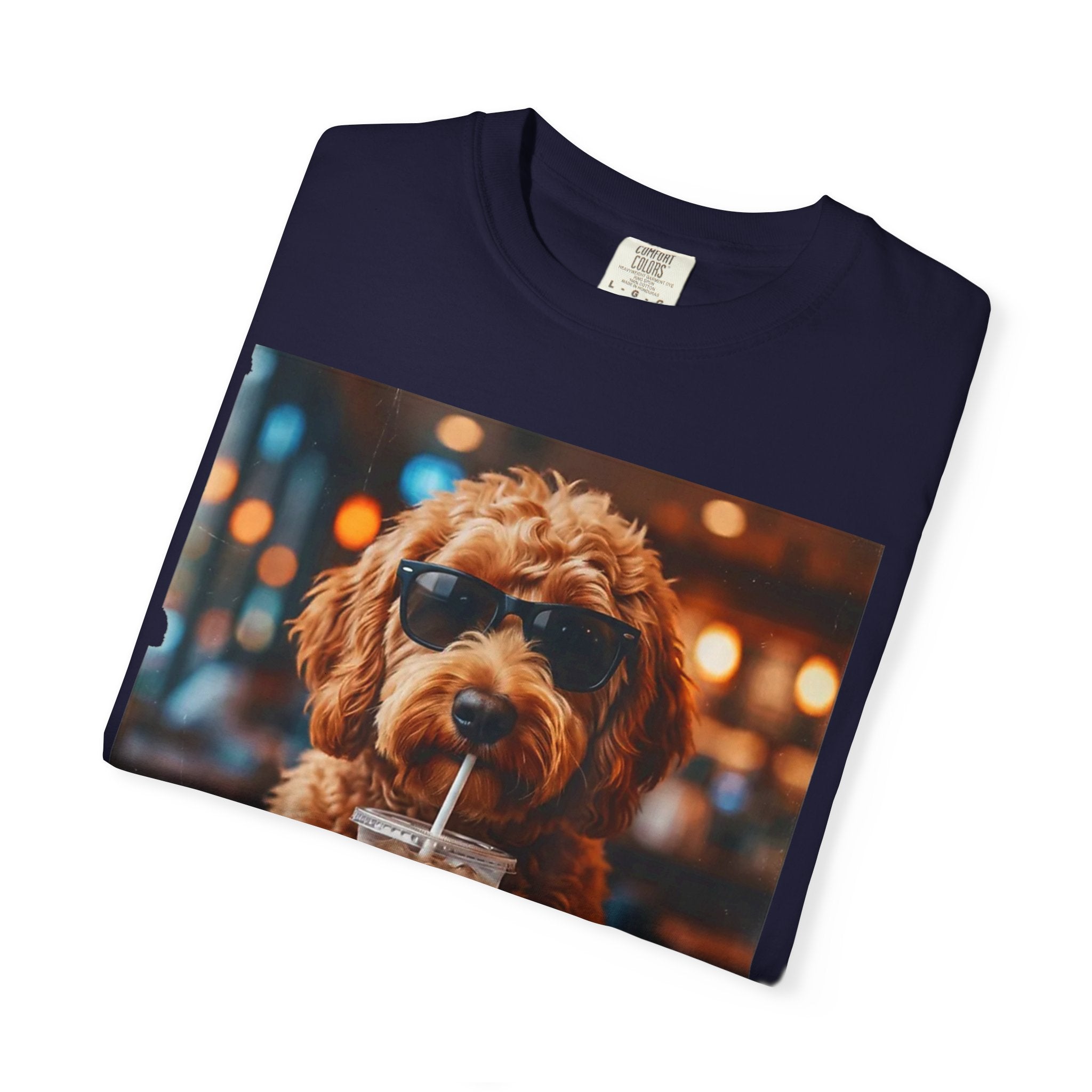 Cool Dog Drinking Iced Coffee T-Shirt