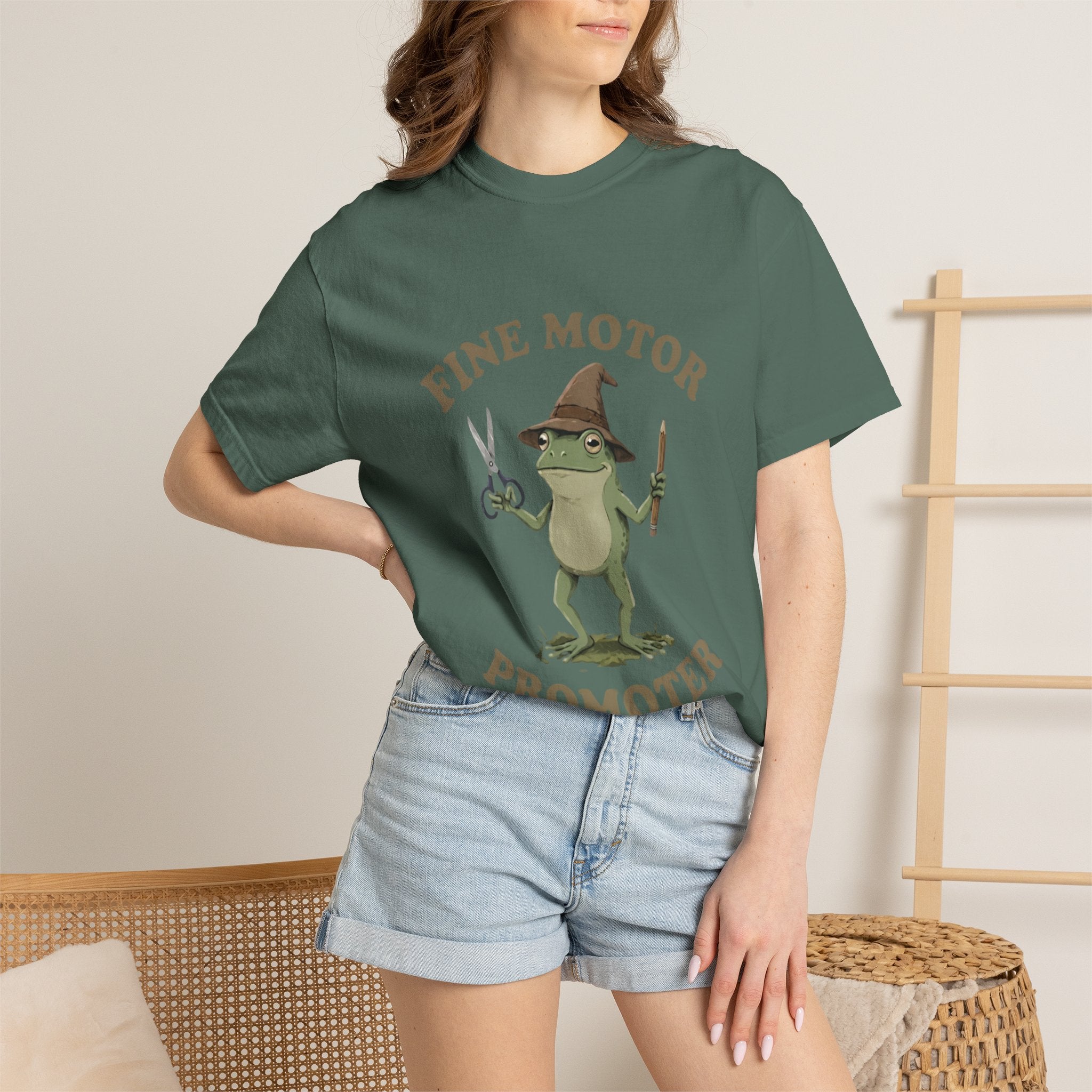 Fine Motor Promoter T-Shirt — Cute Frog Teacher Occupational Therapy Tee