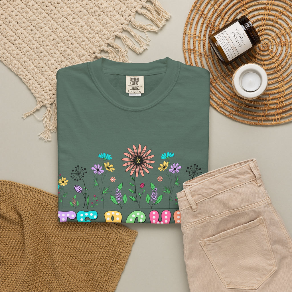 Teacher Floral T-Shirt — "Plant Seeds That Grow Forever"