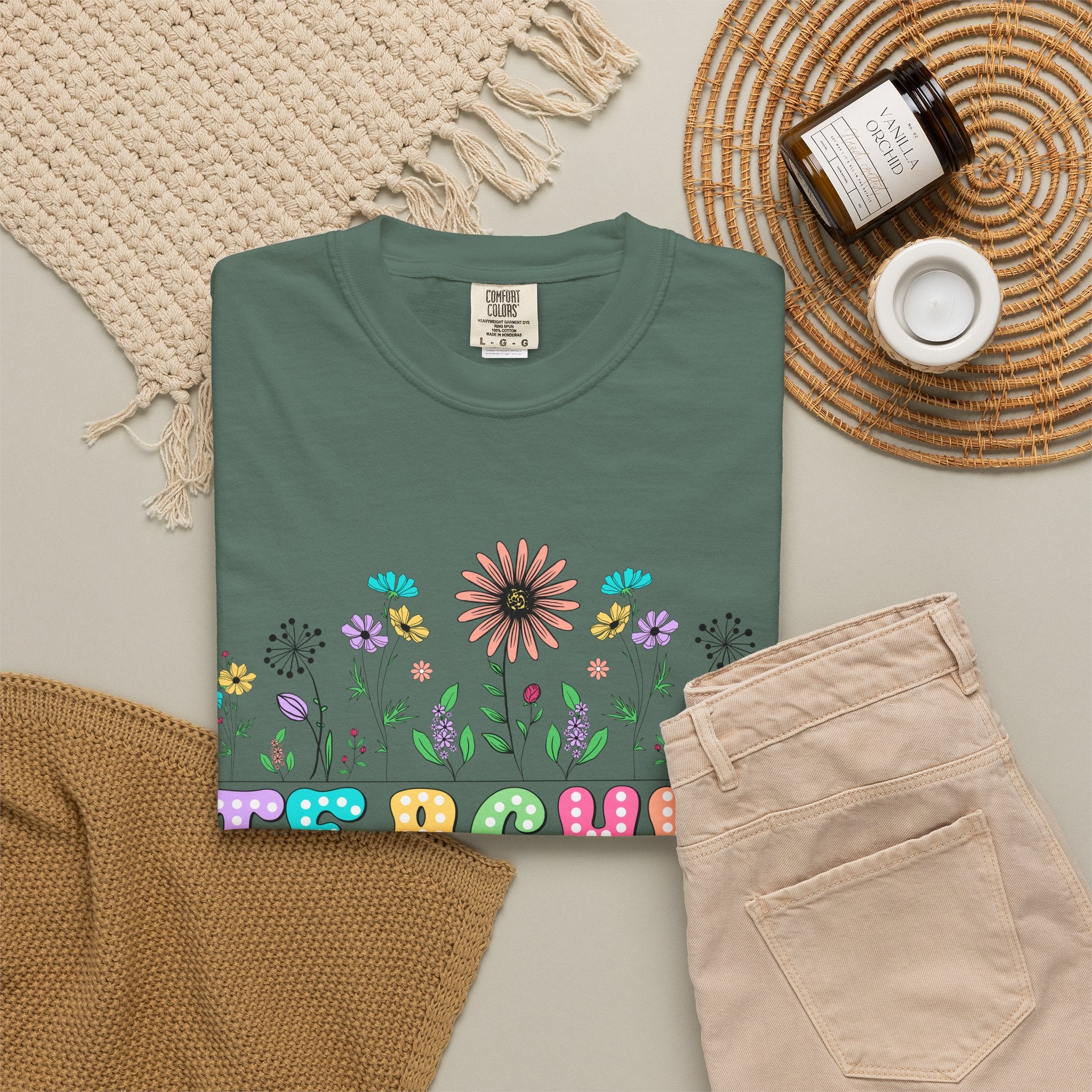 Teacher Floral T-Shirt — "Plant Seeds That Grow Forever"