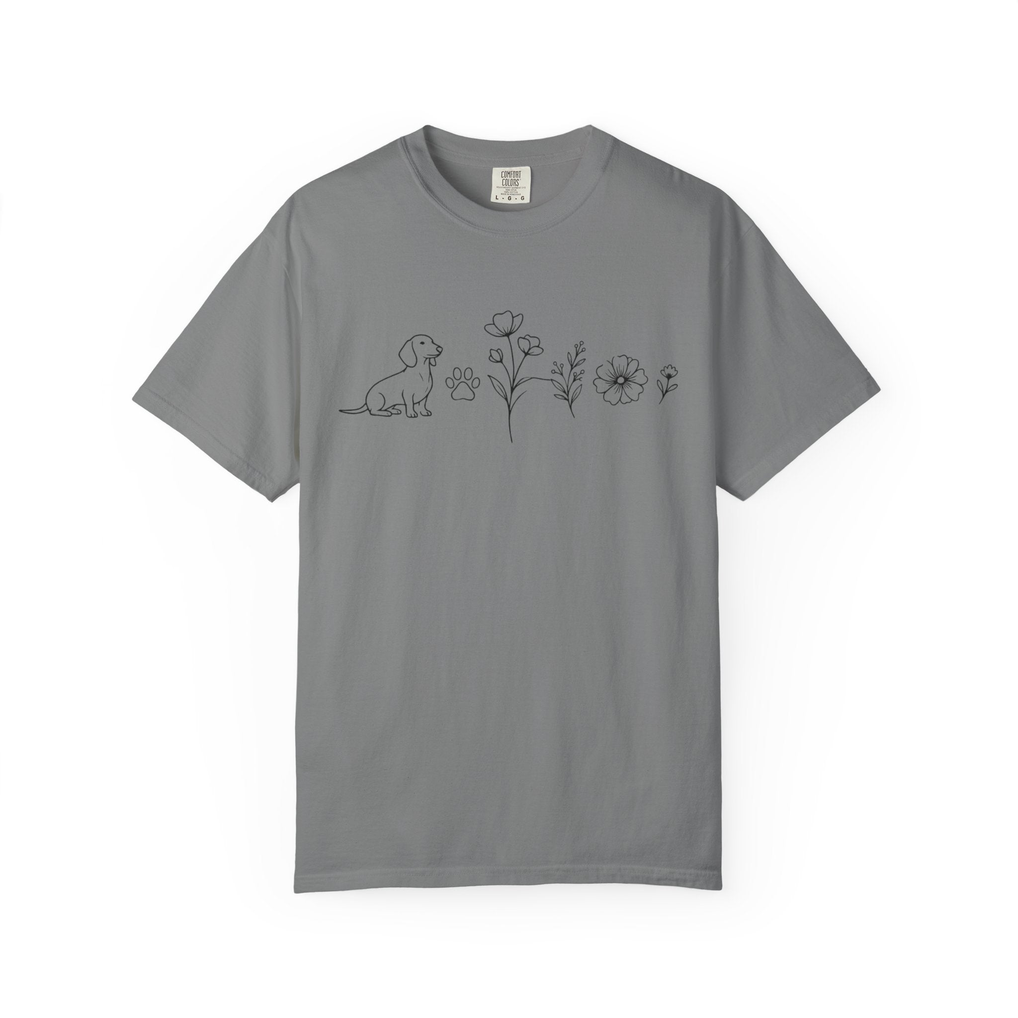 Dachshund Dog & Wildflowers Graphic T-Shirt