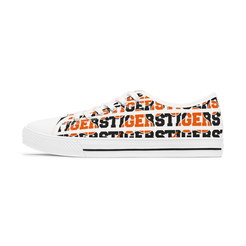 Women's Low Top Sneakers — 'TIGERS' Orange & Black Team Spirit