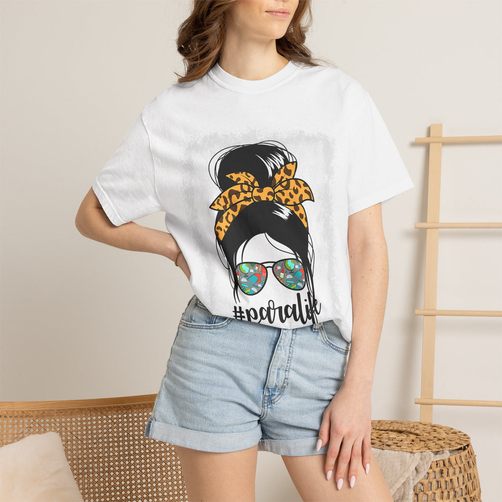 Para Life Graphic Tee — #paralife Sunglasses Messy Bun Shirt for Moms