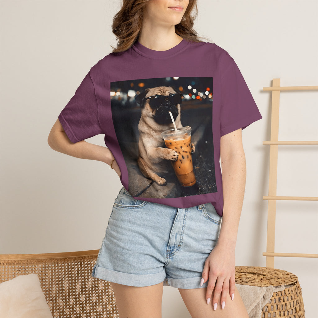 Pug Drinking Boba T‑Shirt — Cute Dog Bubble Tea Graphic Tee