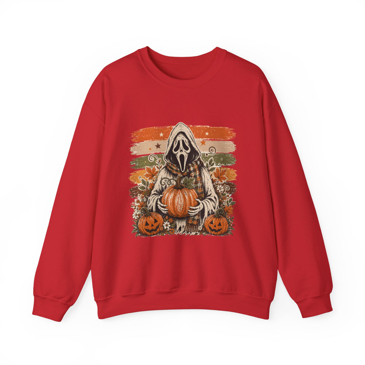 Halloween Scream Crewneck Sweatshirt — Ghost Face Pumpkin Design