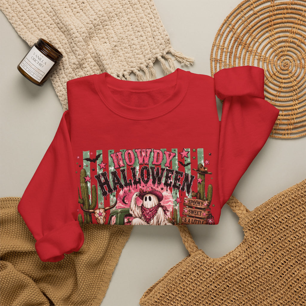 Howdy Halloween Crewneck Sweatshirt – Southwestern Ghost Pumpkin Fall Sweatshirt