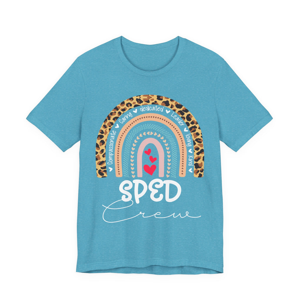 Leopard Rainbow Tee — Cute Pastel Heart Rainbow Graphic T-Shirt