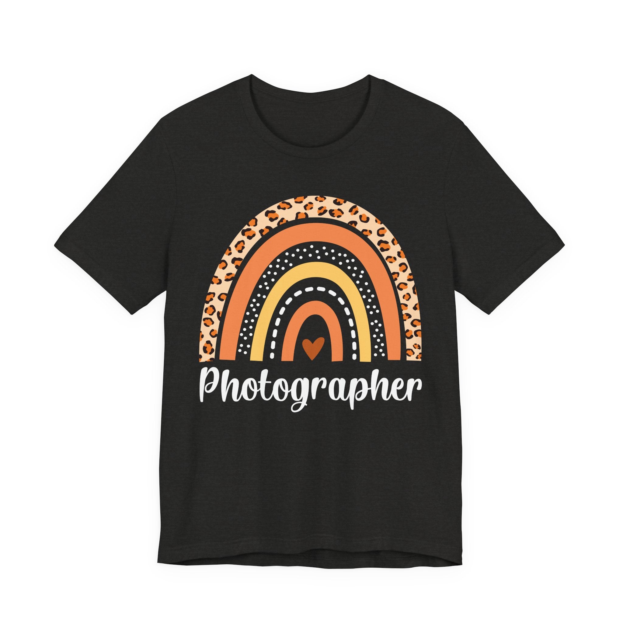 Leopard Rainbow  Photographer Tee — Boho Heart Graphic T-Shirt