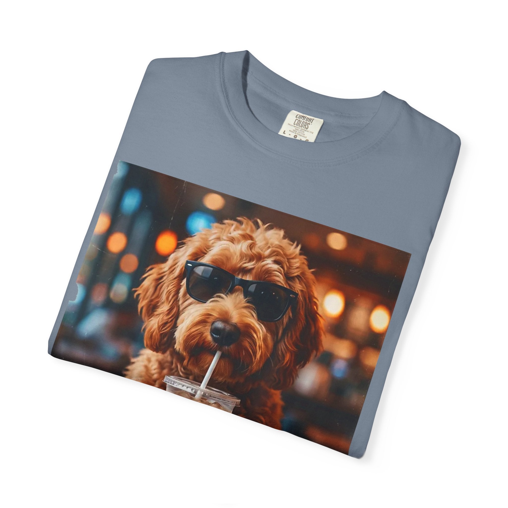 Cool Dog Drinking Iced Coffee T-Shirt