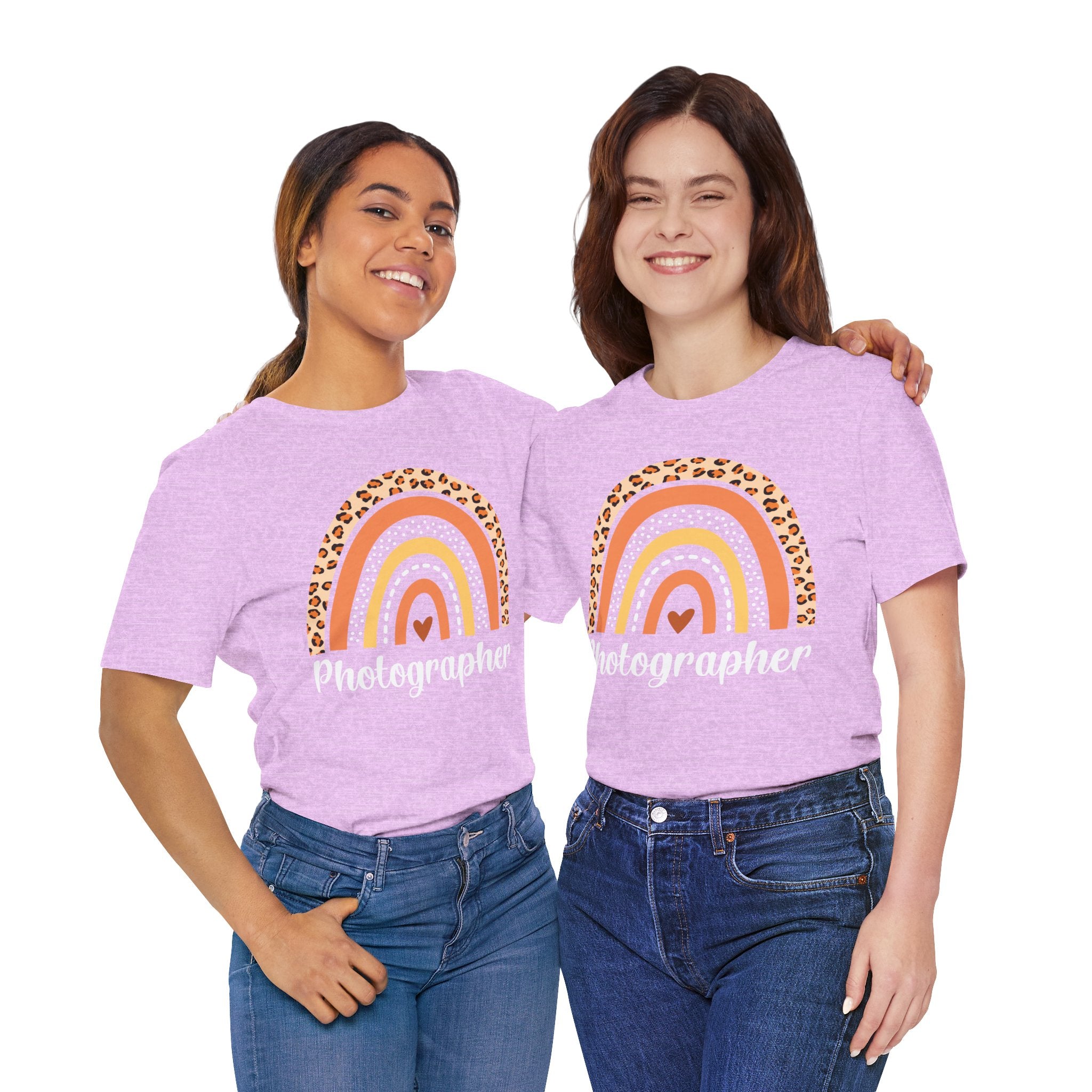 Leopard Rainbow  Photographer Tee — Boho Heart Graphic T-Shirt