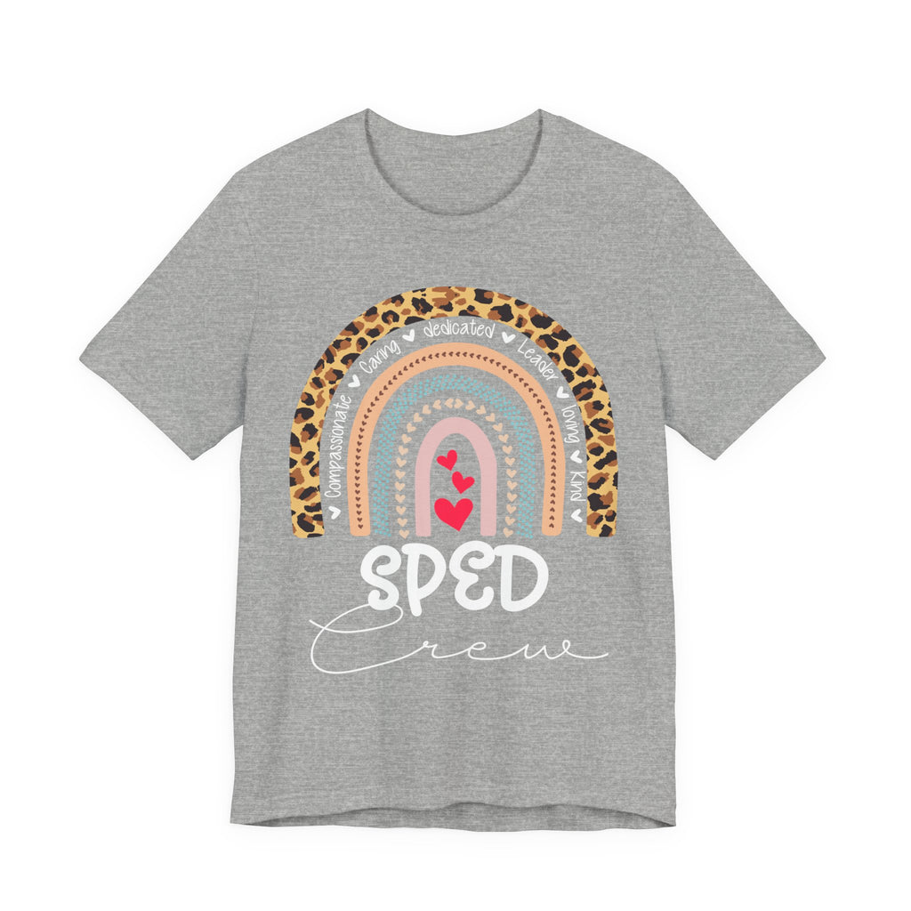 Leopard Rainbow Tee — Cute Pastel Heart Rainbow Graphic T-Shirt