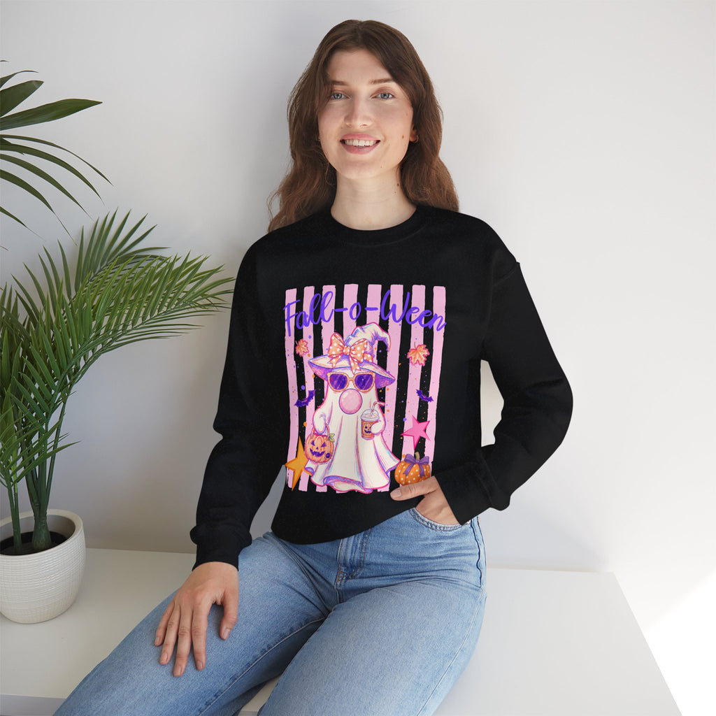 Fall-o-Ween Ghost Sweatshirt – Cute Pastel Halloween Crewneck