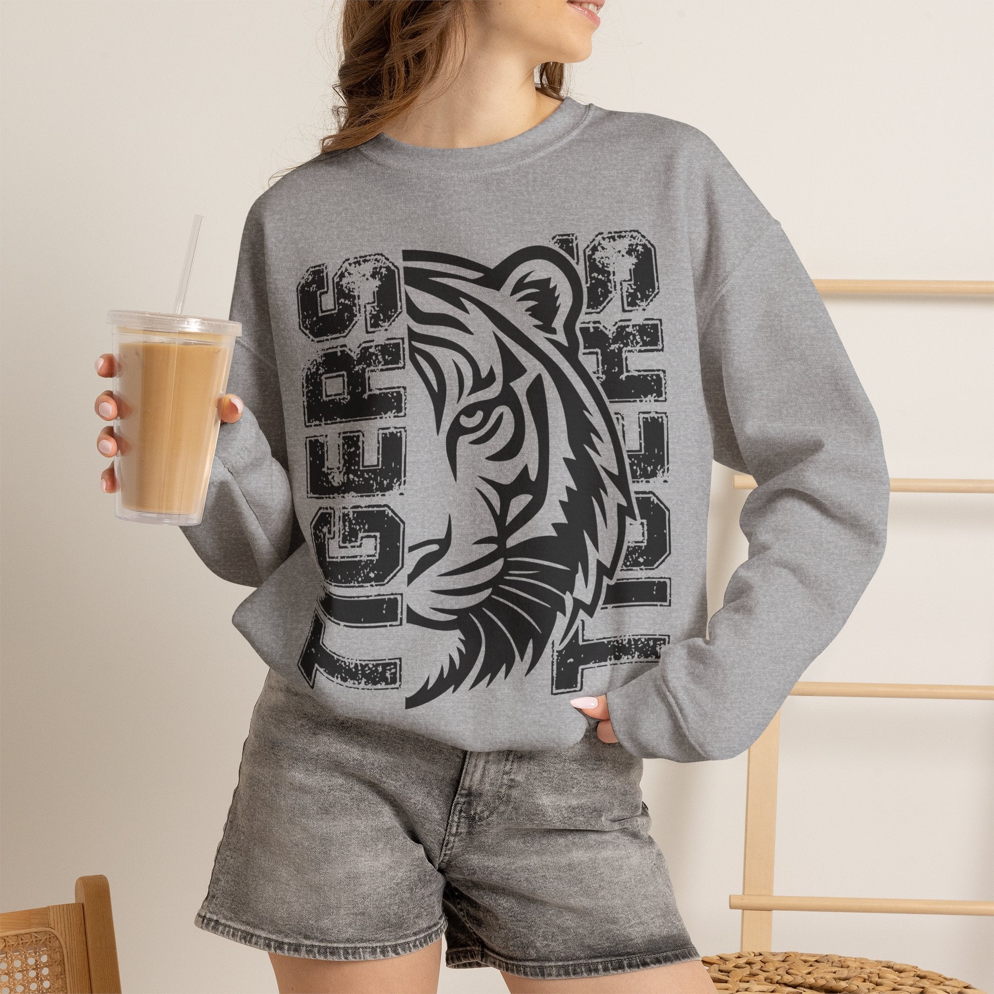 Tiger Mascot Crewneck Sweatshirt