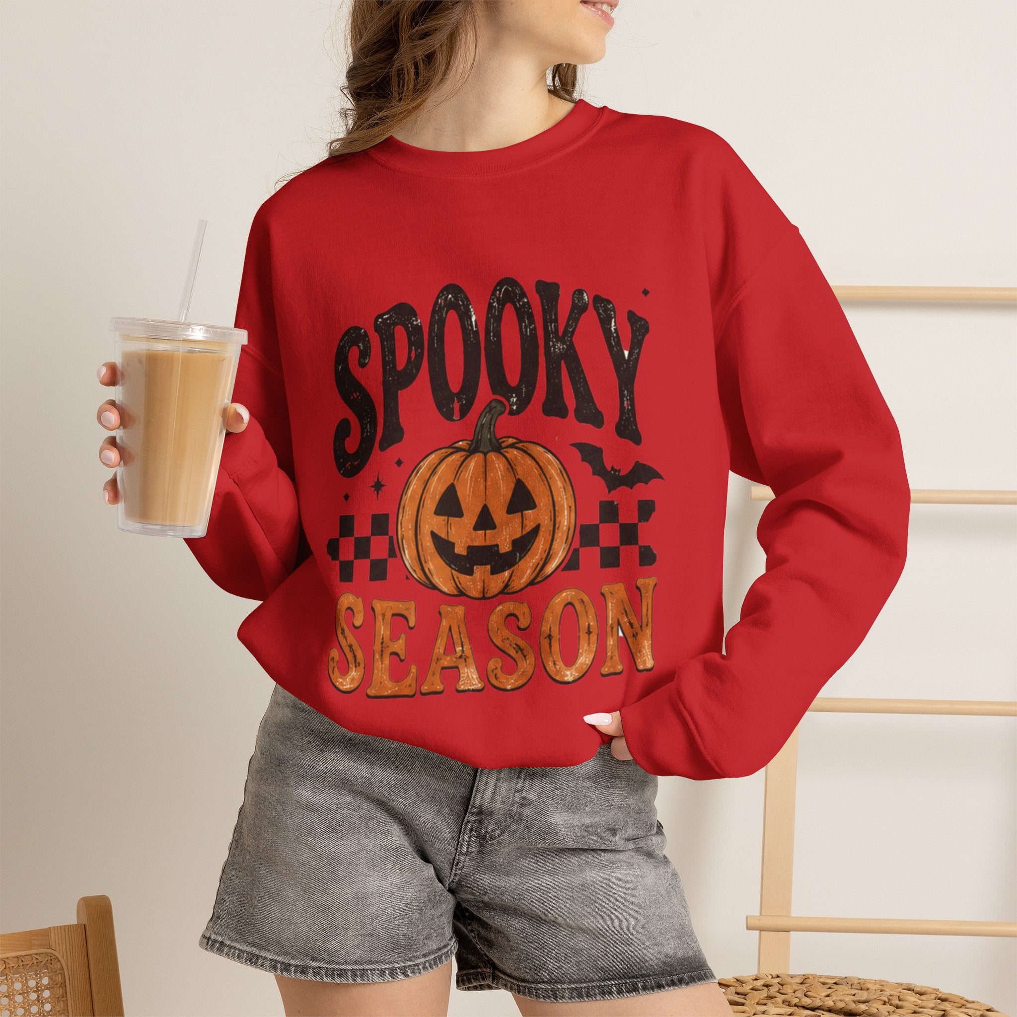 Spooky Season Sweatshirt — Pumpkin Jack-O'-Lantern Halloween Crewneck