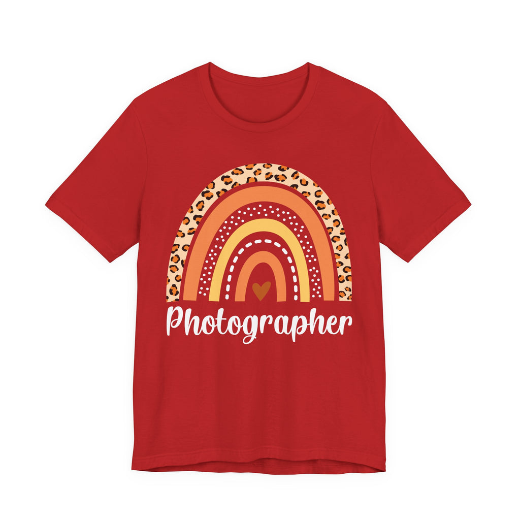 Leopard Rainbow  Photographer Tee — Boho Heart Graphic T-Shirt