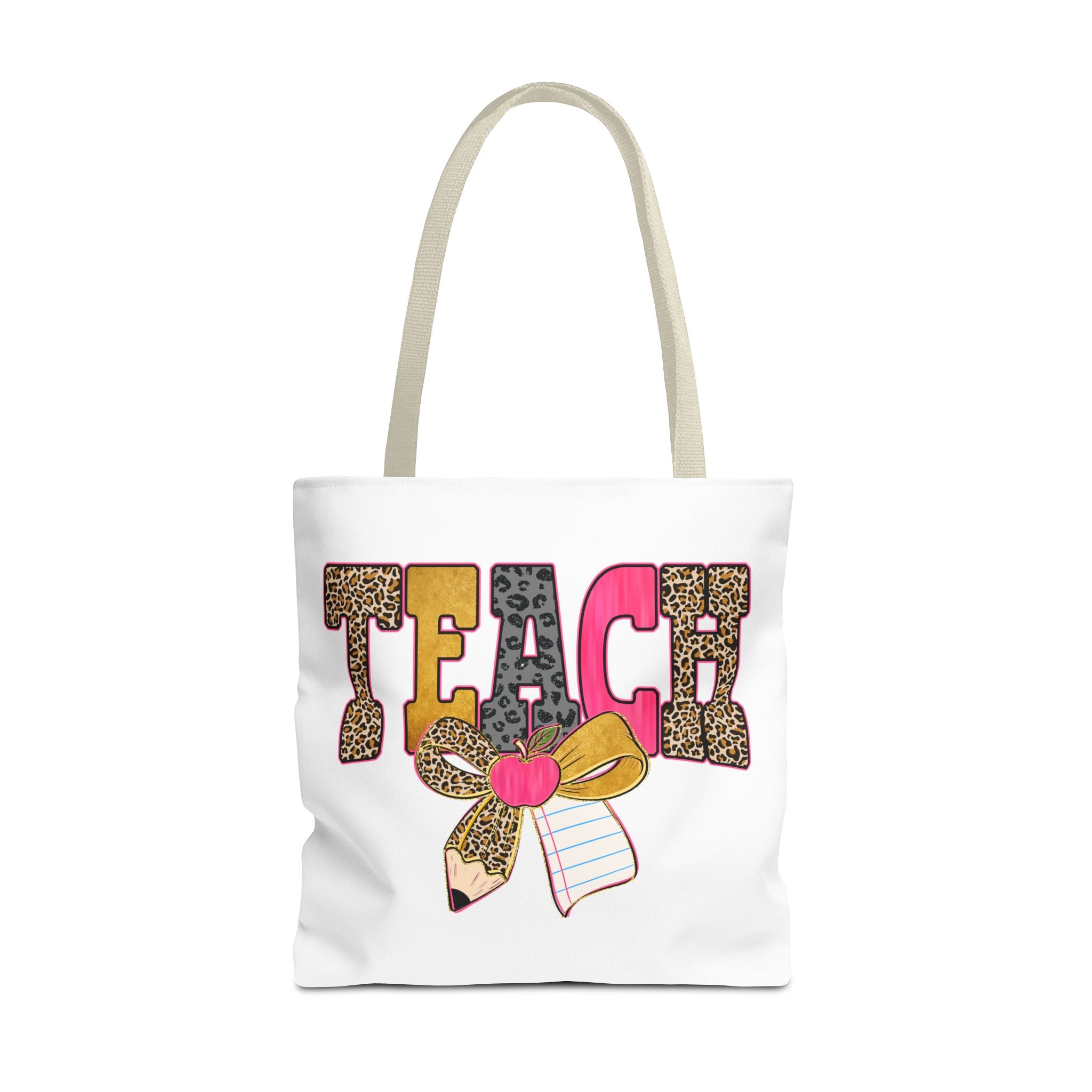 Teacher Leopard Print Pencil Tote Bag — Cute TEACH School Teacher Gift