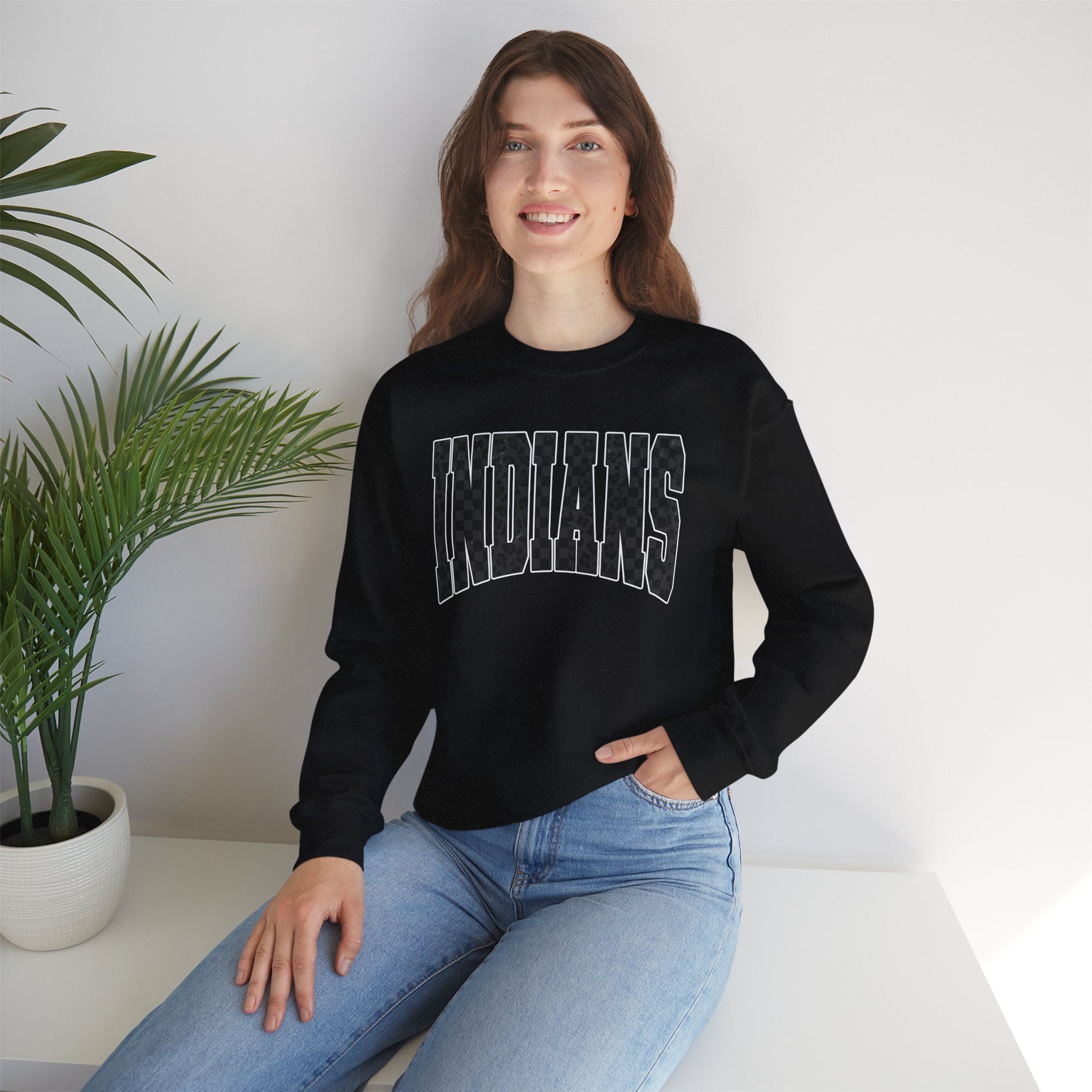 Indians Crewneck Sweatshirt — Vintage Collegiate Logo Pullover