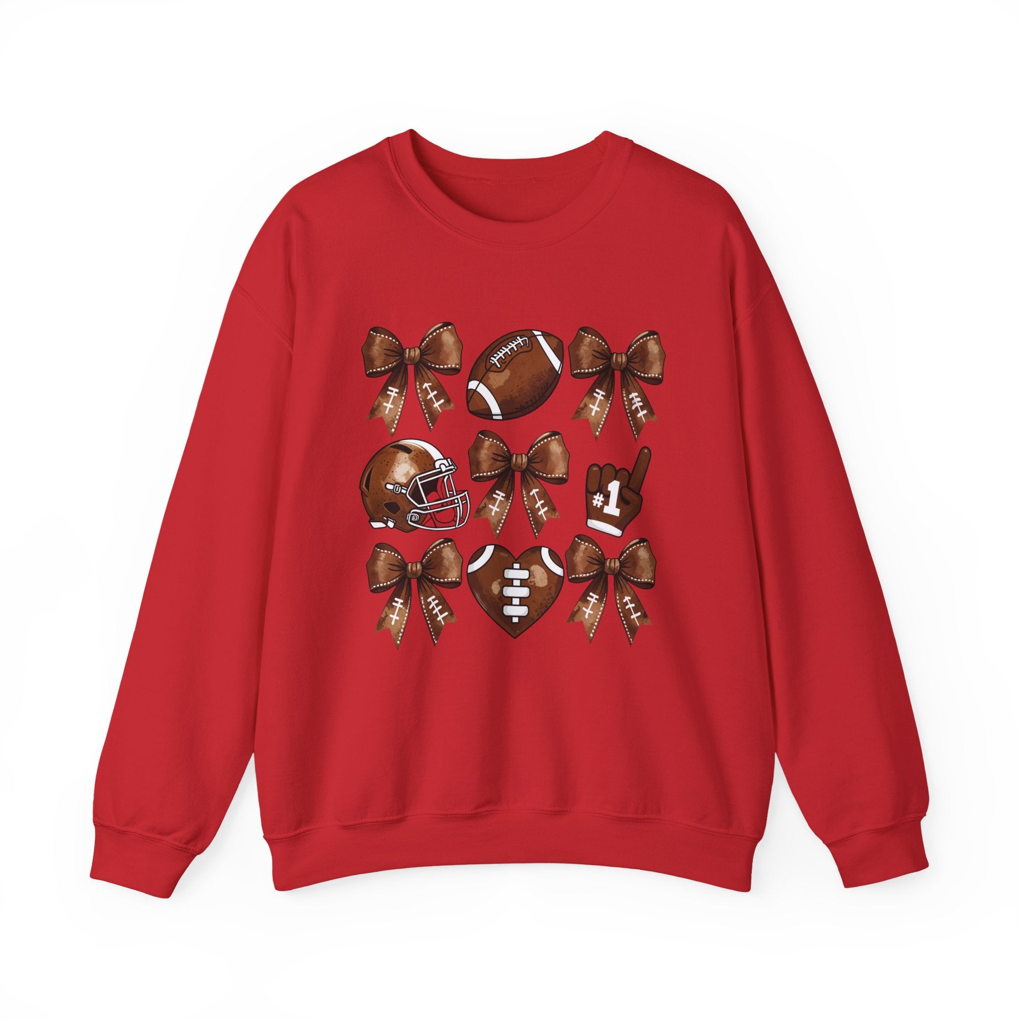 Football Ribbon Icons Crewneck Sweatshirt