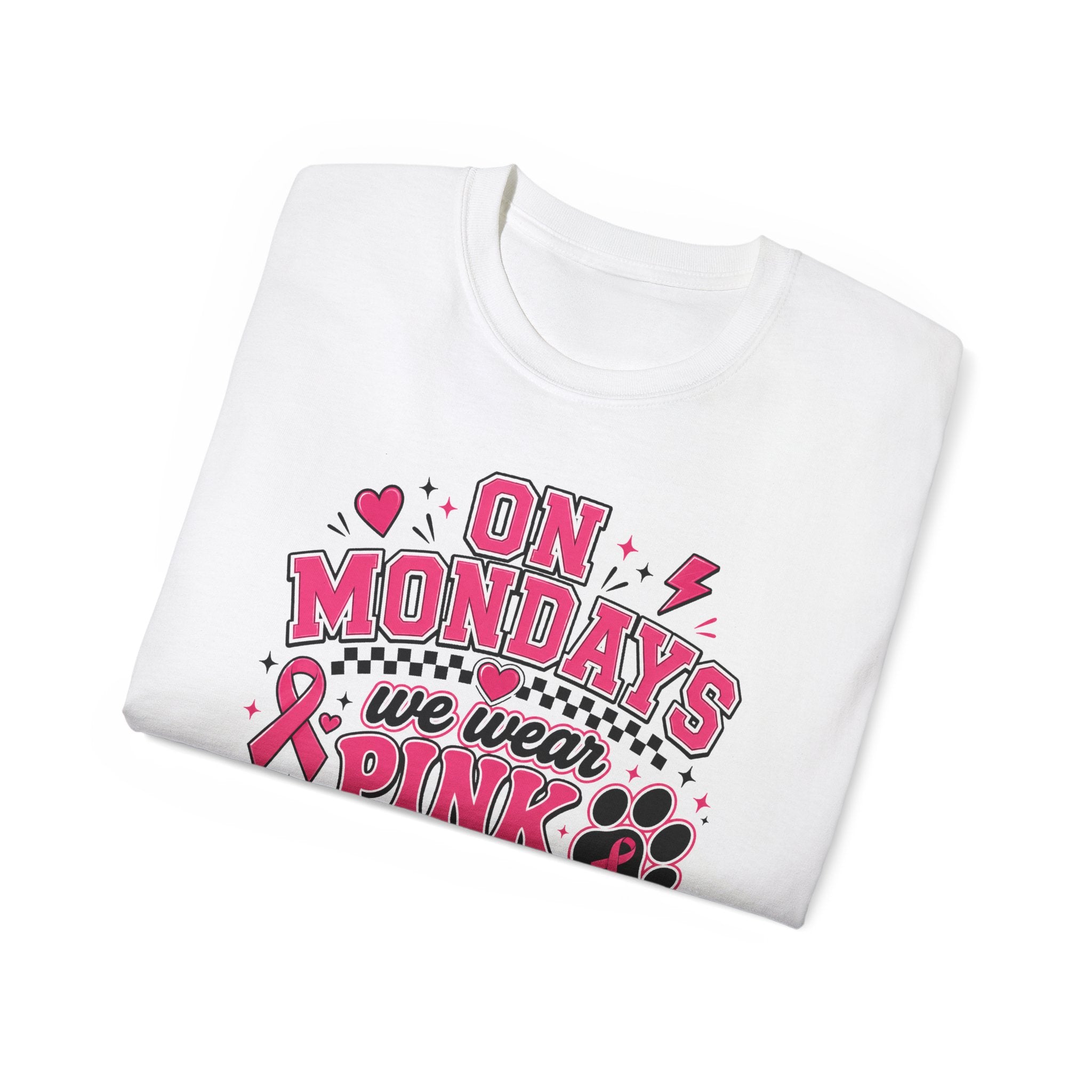 T-Shirt — "On Mondays We Wear Pink" Breast Cancer Awareness Tee