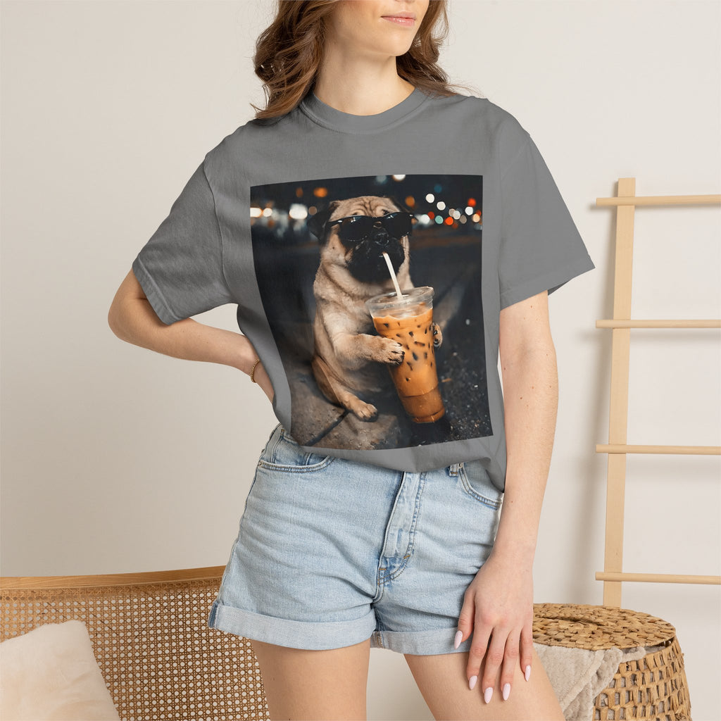 Pug Drinking Boba T‑Shirt — Cute Dog Bubble Tea Graphic Tee