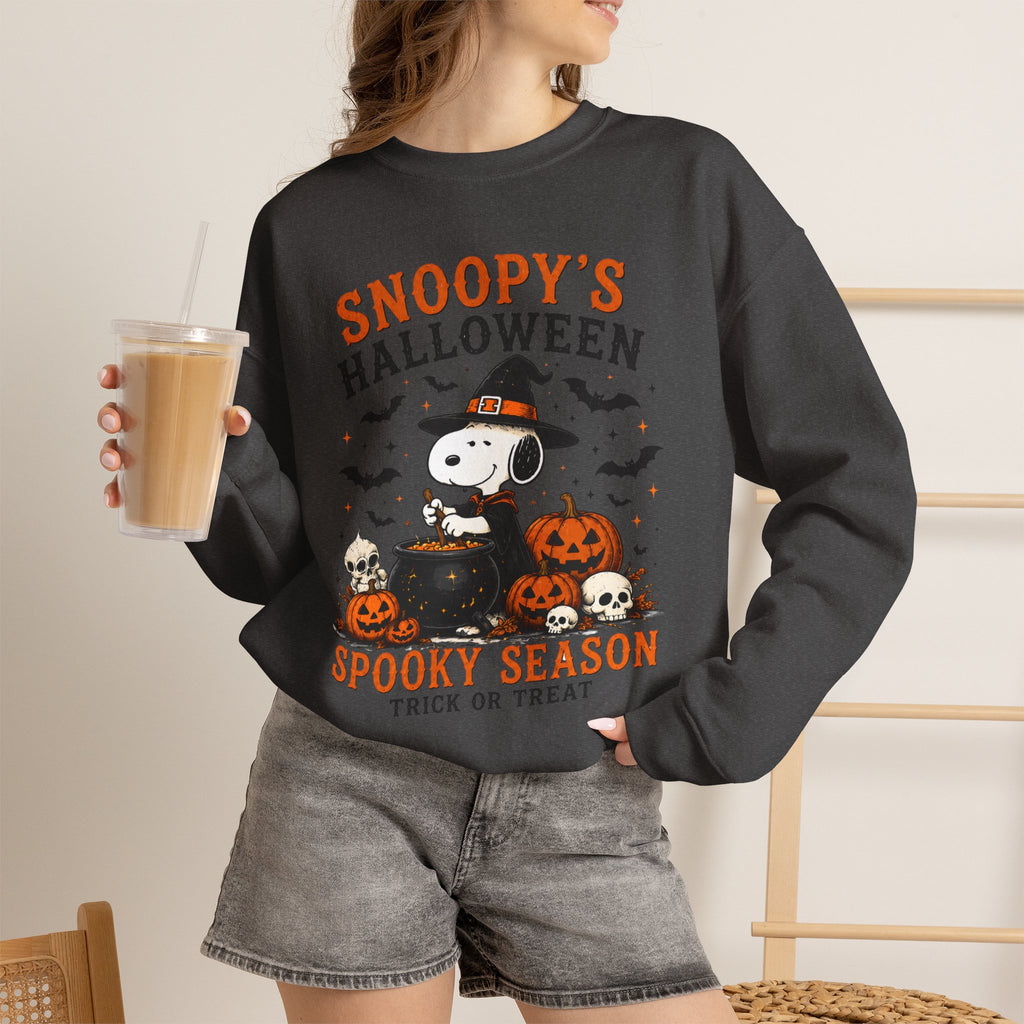 Snoopy Halloween Crewneck Sweatshirt – Spooky Season Trick-or-Treat Design