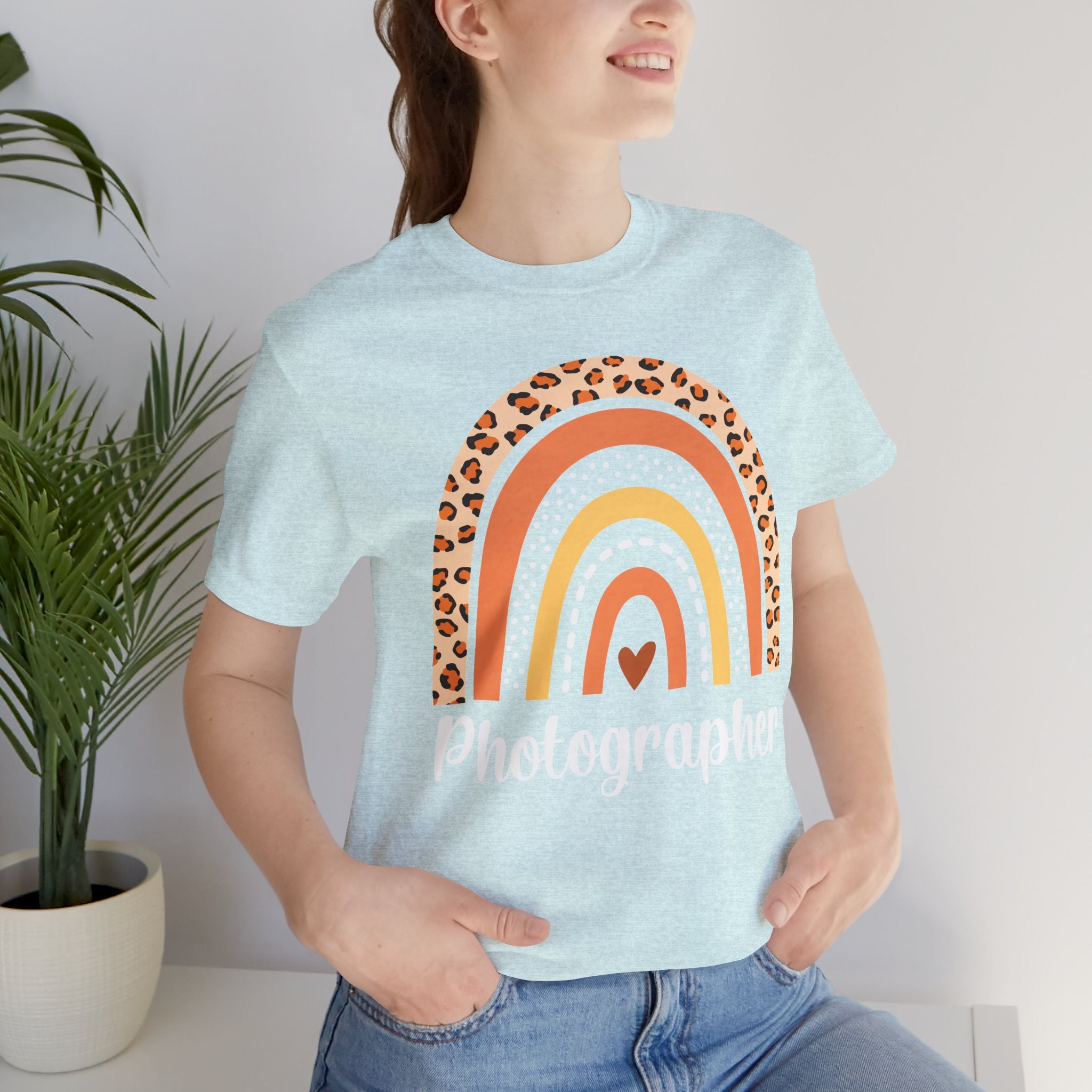 Leopard Rainbow  Photographer Tee — Boho Heart Graphic T-Shirt