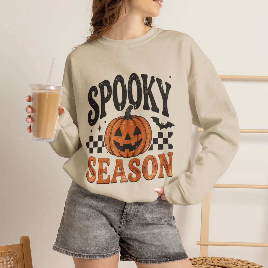Spooky Season Sweatshirt — Pumpkin Jack-O'-Lantern Halloween Crewneck