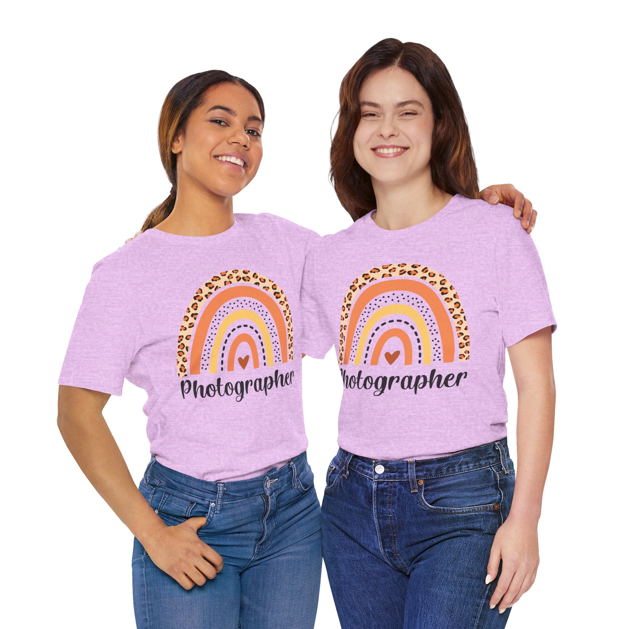 Photographer Rainbow Tee — Leopard Print Rainbow Graphic T-Shirt for Photographers