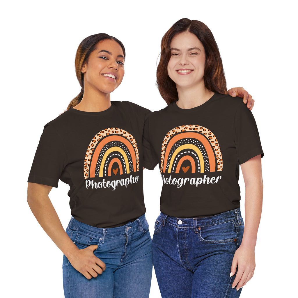 Leopard Rainbow  Photographer Tee — Boho Heart Graphic T-Shirt
