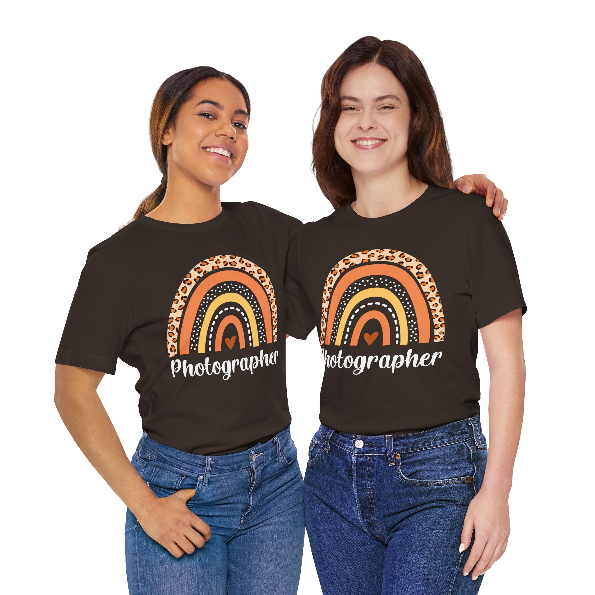 Leopard Rainbow  Photographer Tee — Boho Heart Graphic T-Shirt