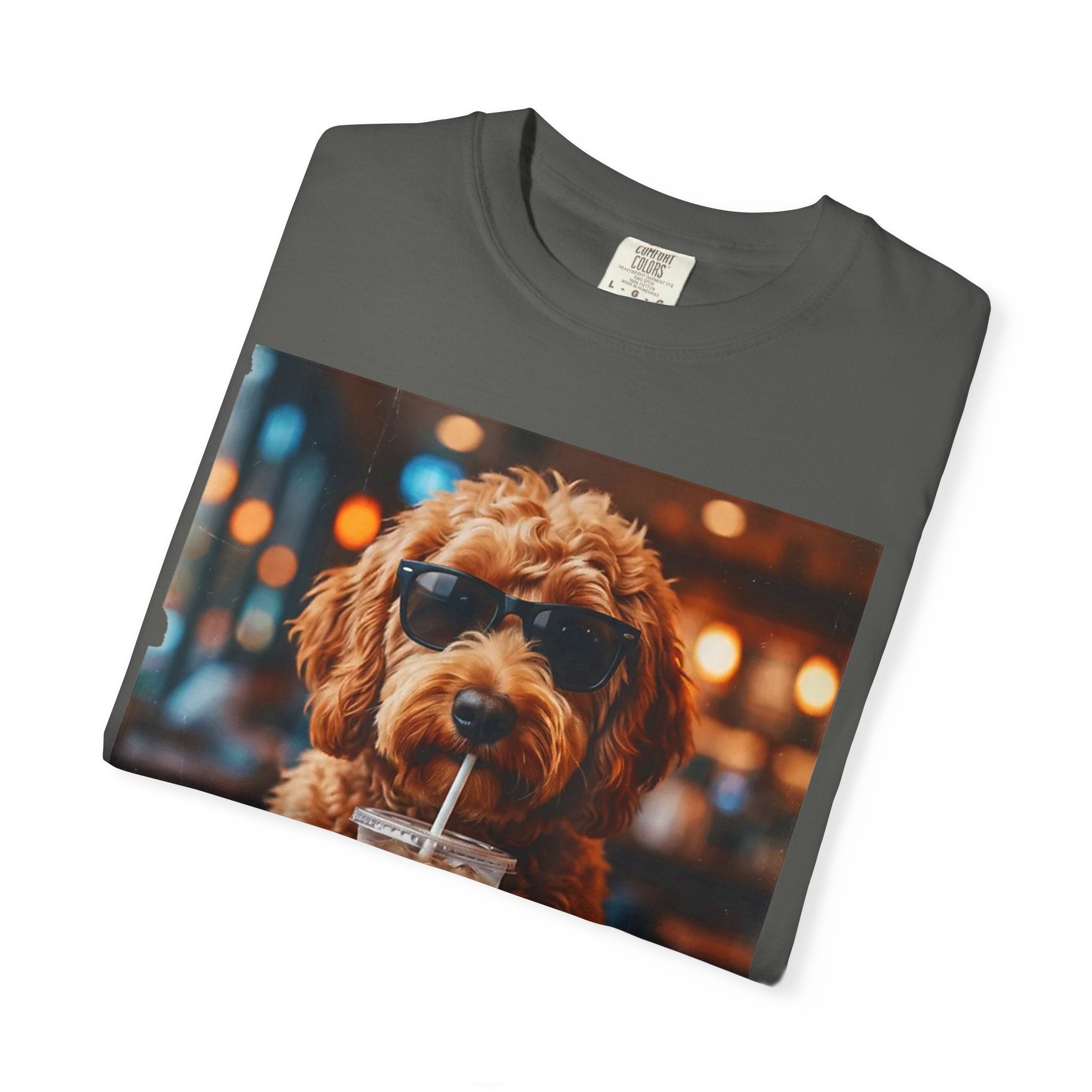 Cool Dog Drinking Iced Coffee T-Shirt