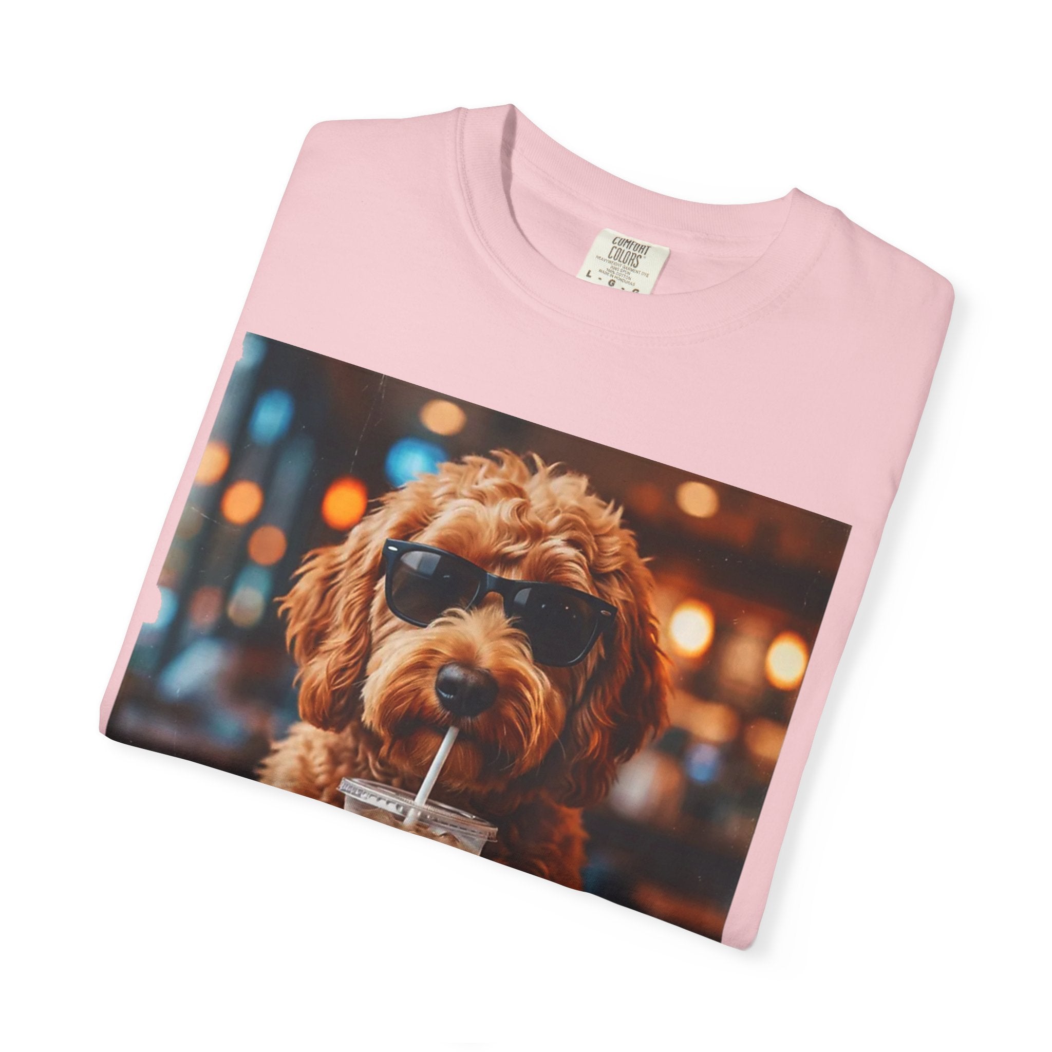 Cool Dog Drinking Iced Coffee T-Shirt
