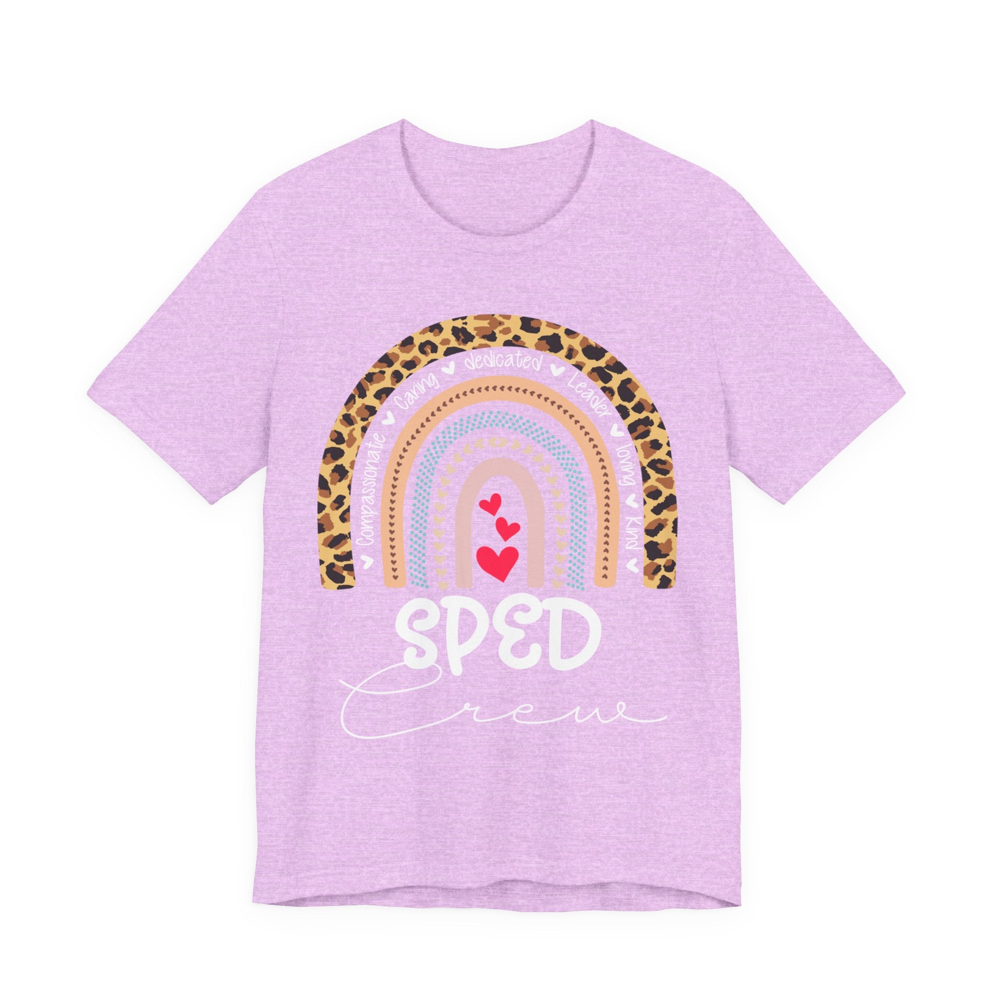 Leopard Rainbow Tee — Cute Pastel Heart Rainbow Graphic T-Shirt