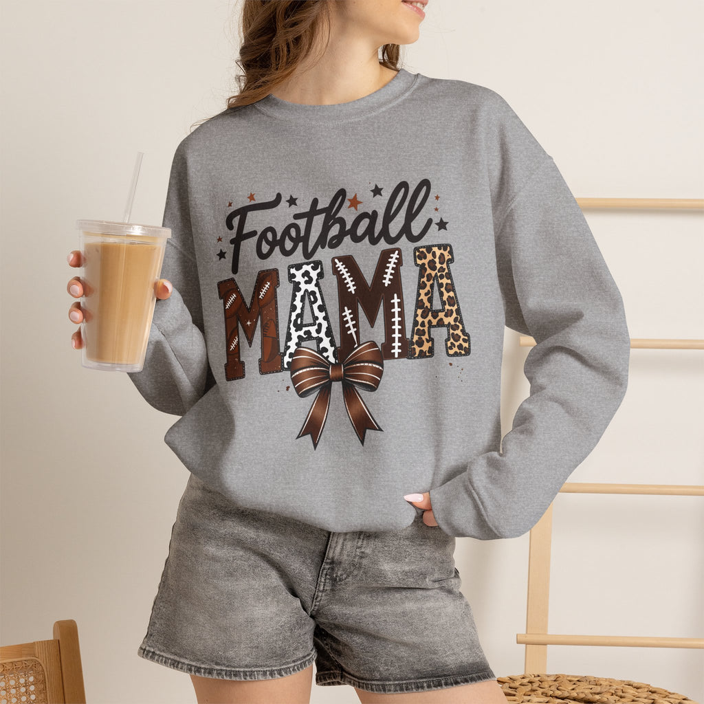 Football Mama Sweatshirt – Leopard Print Football Mom Crewneck