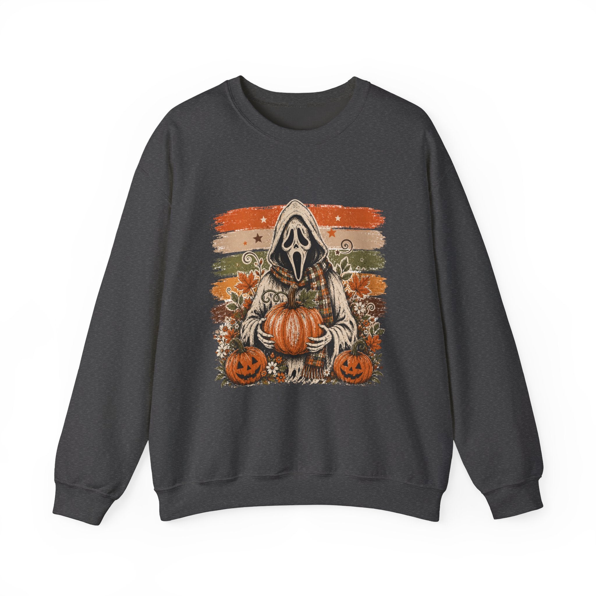 Halloween Scream Crewneck Sweatshirt — Ghost Face Pumpkin Design