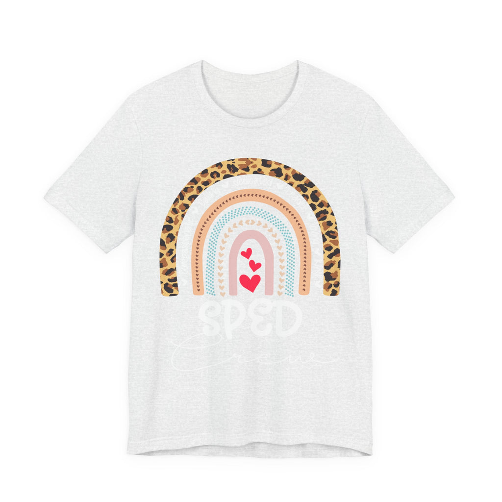 Leopard Rainbow Tee — Cute Pastel Heart Rainbow Graphic T-Shirt