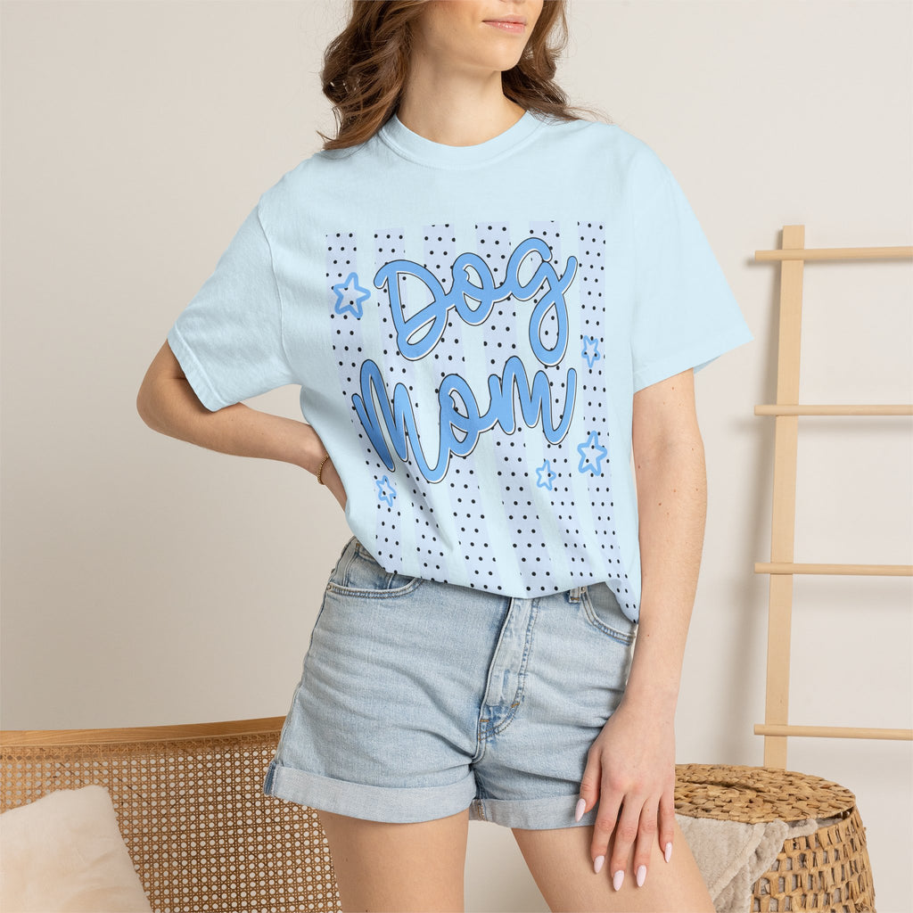 Dog Mom T-Shirt – Blue Stars & Stripes Pet Mom Tee
