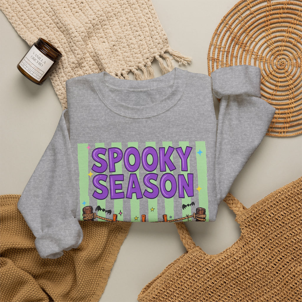 Sweatshirt — "Spooky Season" Ghost, Witch & Cat Halloween Crewneck