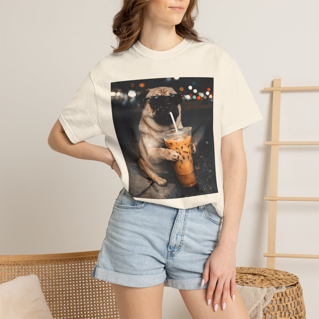 Pug Drinking Boba T‑Shirt — Cute Dog Bubble Tea Graphic Tee