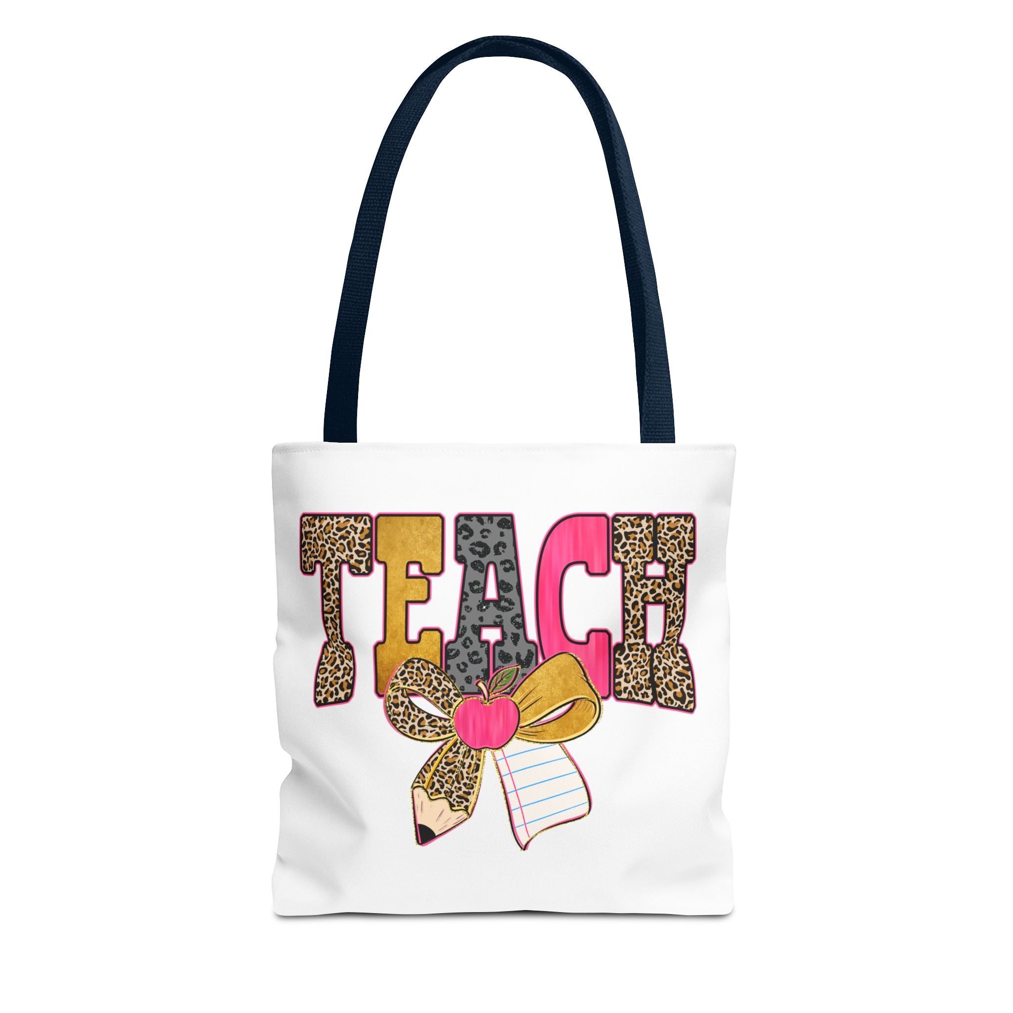 Teacher Leopard Print Pencil Tote Bag — Cute TEACH School Teacher Gift