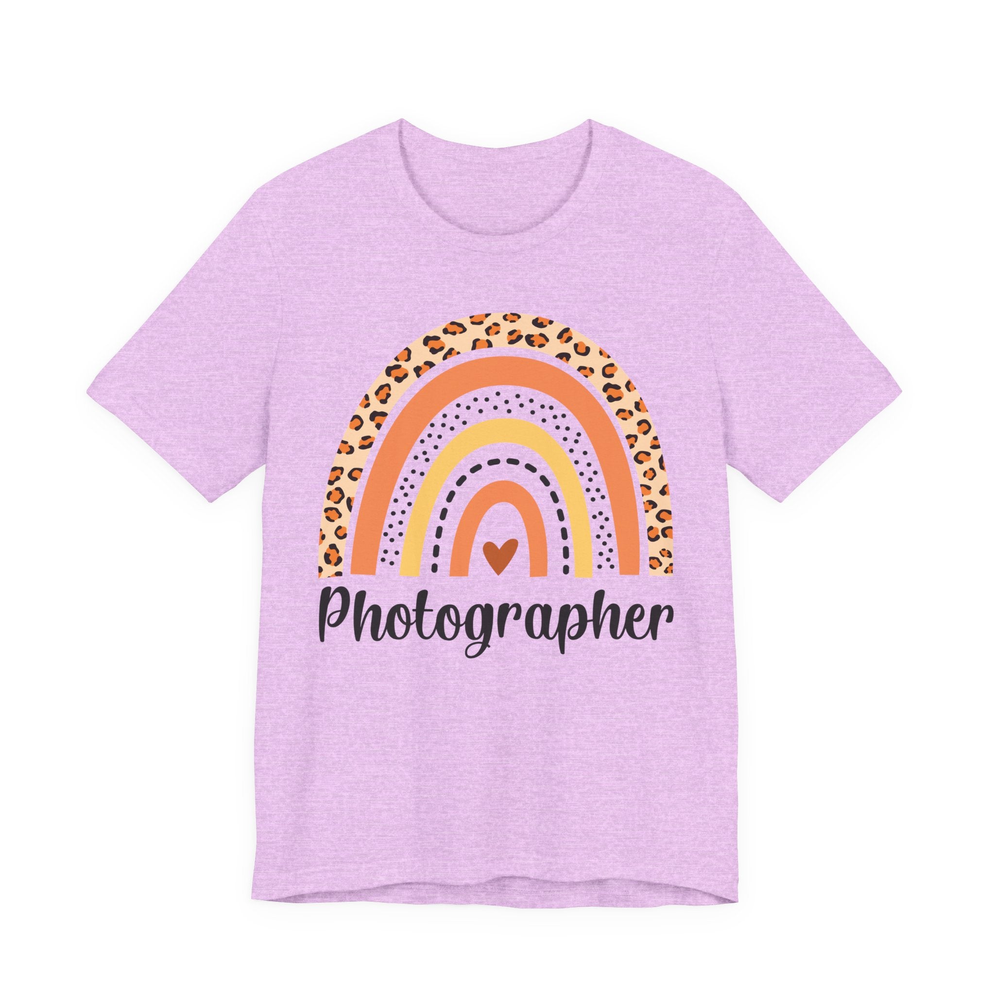 Photographer Rainbow Tee — Leopard Print Rainbow Graphic T-Shirt for Photographers