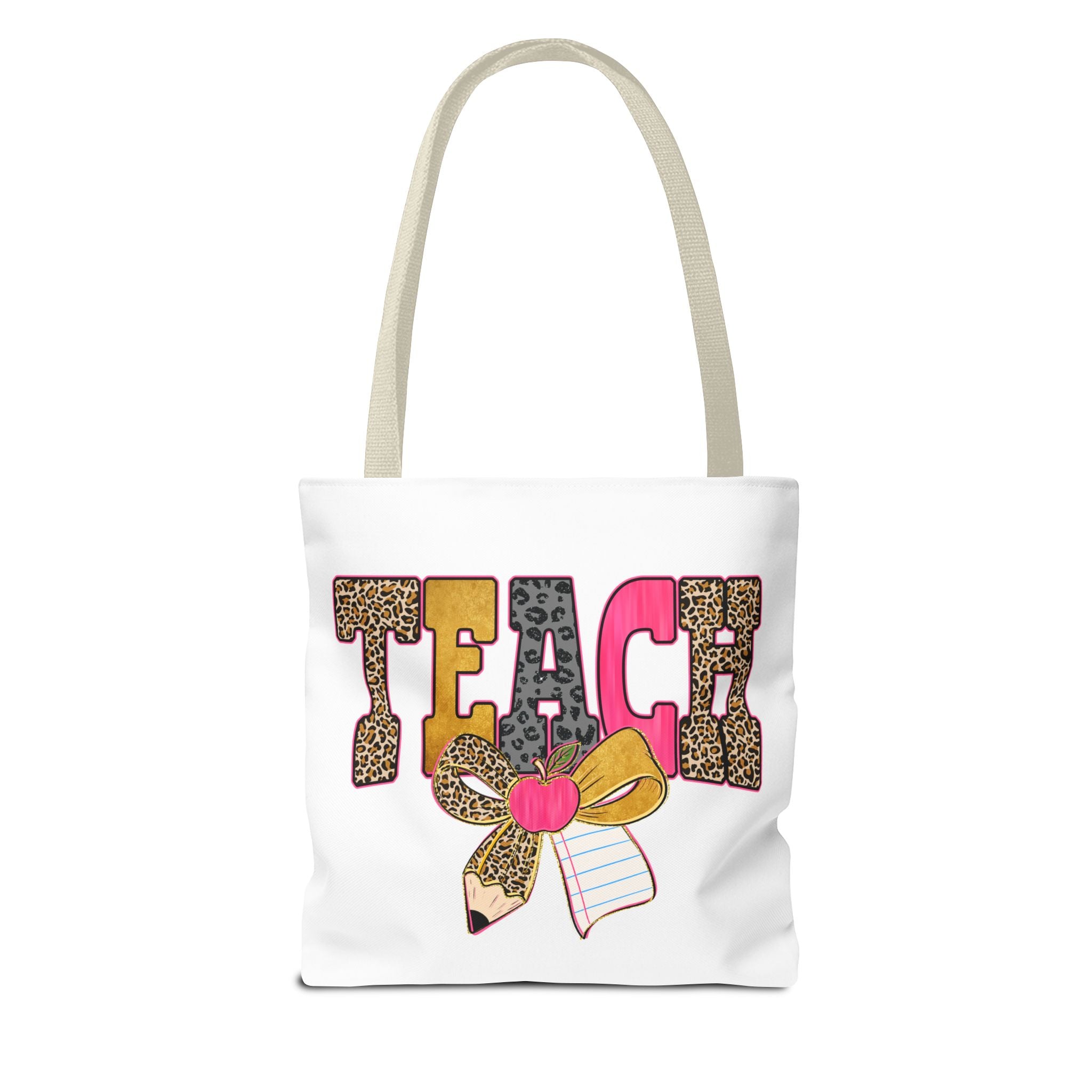 Teacher Leopard Print Pencil Tote Bag — Cute TEACH School Teacher Gift