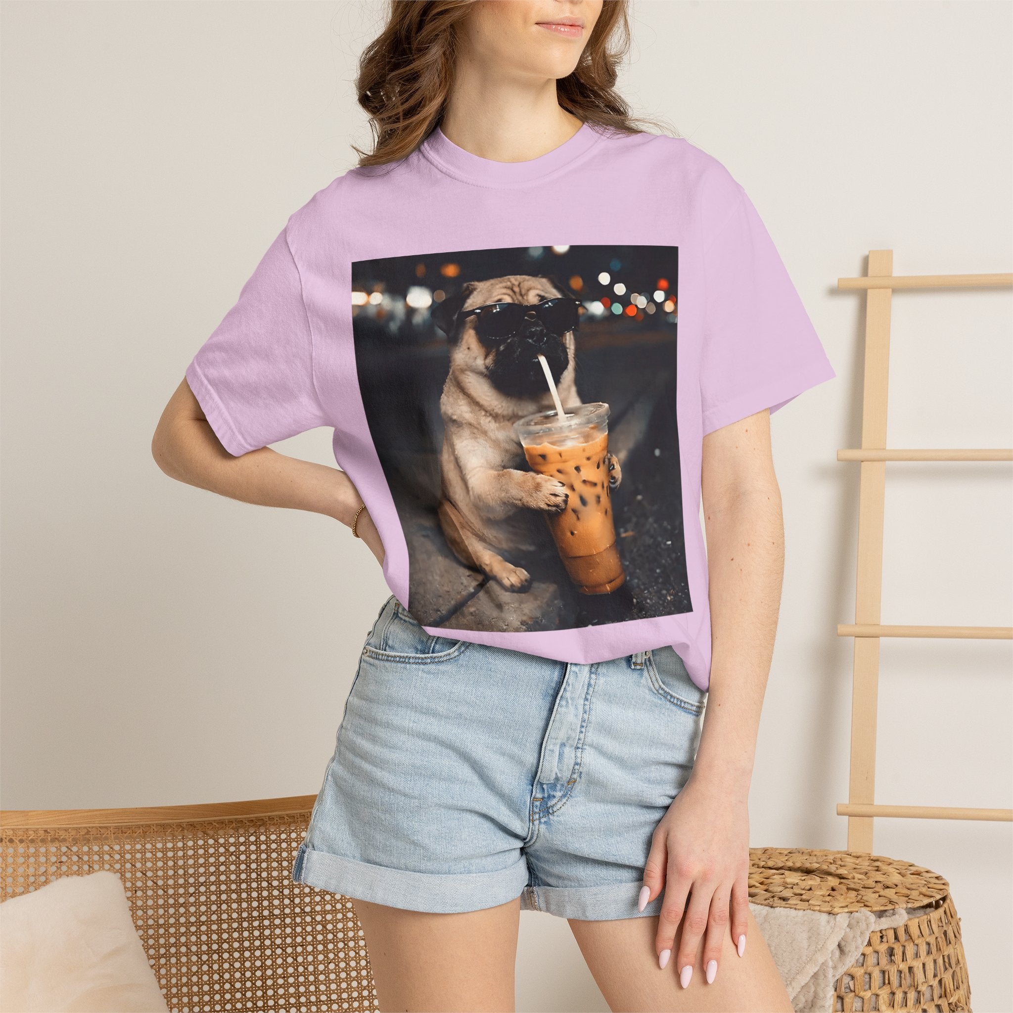 Pug Drinking Boba T‑Shirt — Cute Dog Bubble Tea Graphic Tee