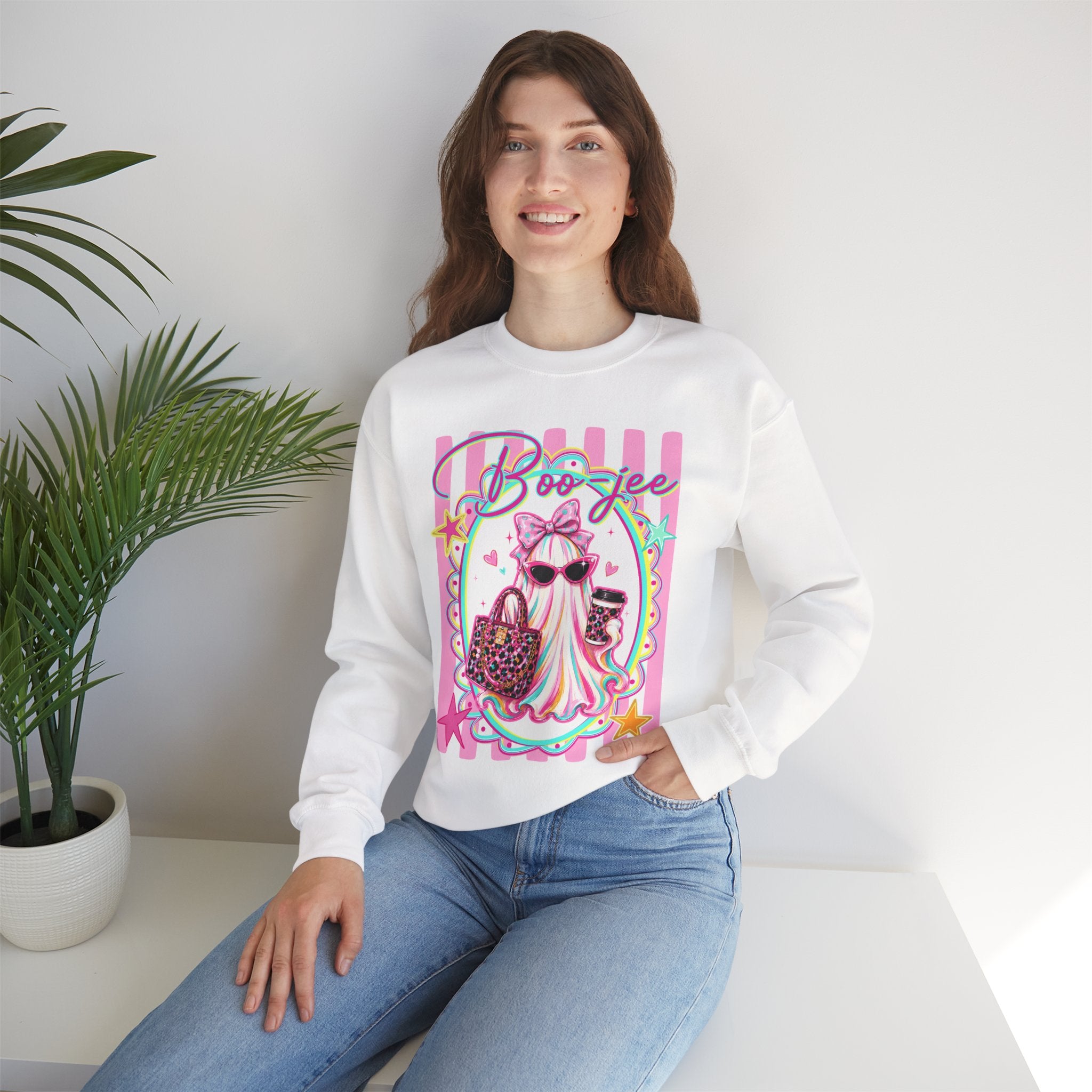 Halloween Crewneck Sweatshirt — "Boo-jee" Cute Ghost Fashion Graphic