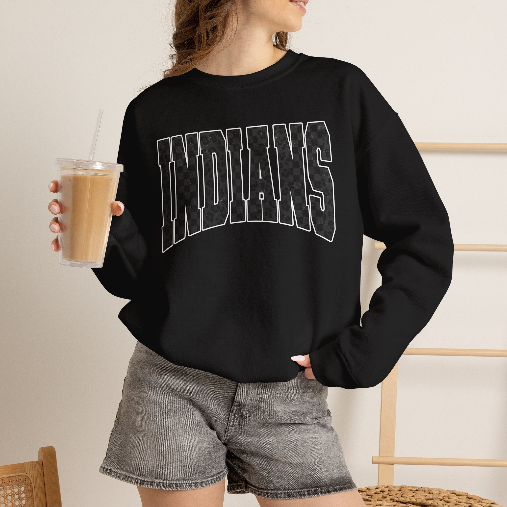Indians Crewneck Sweatshirt — Vintage Collegiate Logo Pullover