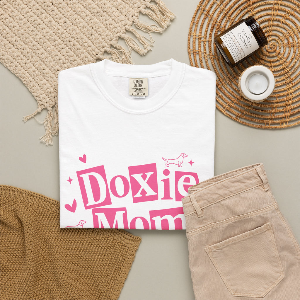 Doxie Mom T-Shirt — Cute Pink Dachshund Dog Mom Tee