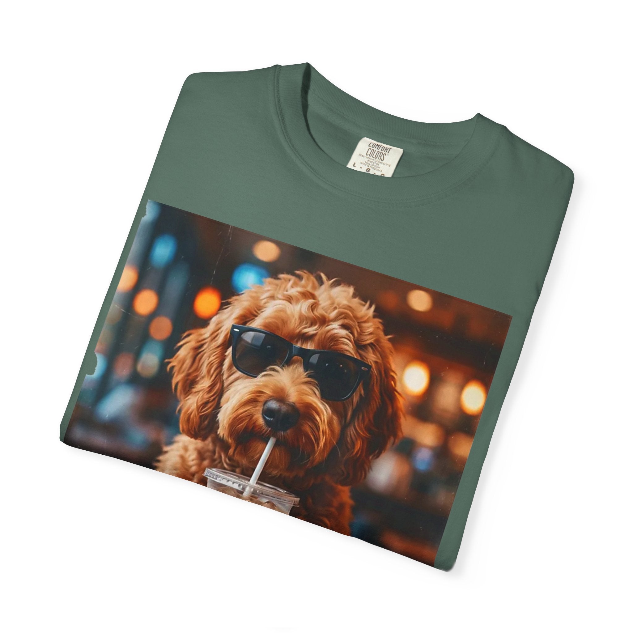 Cool Dog Drinking Iced Coffee T-Shirt