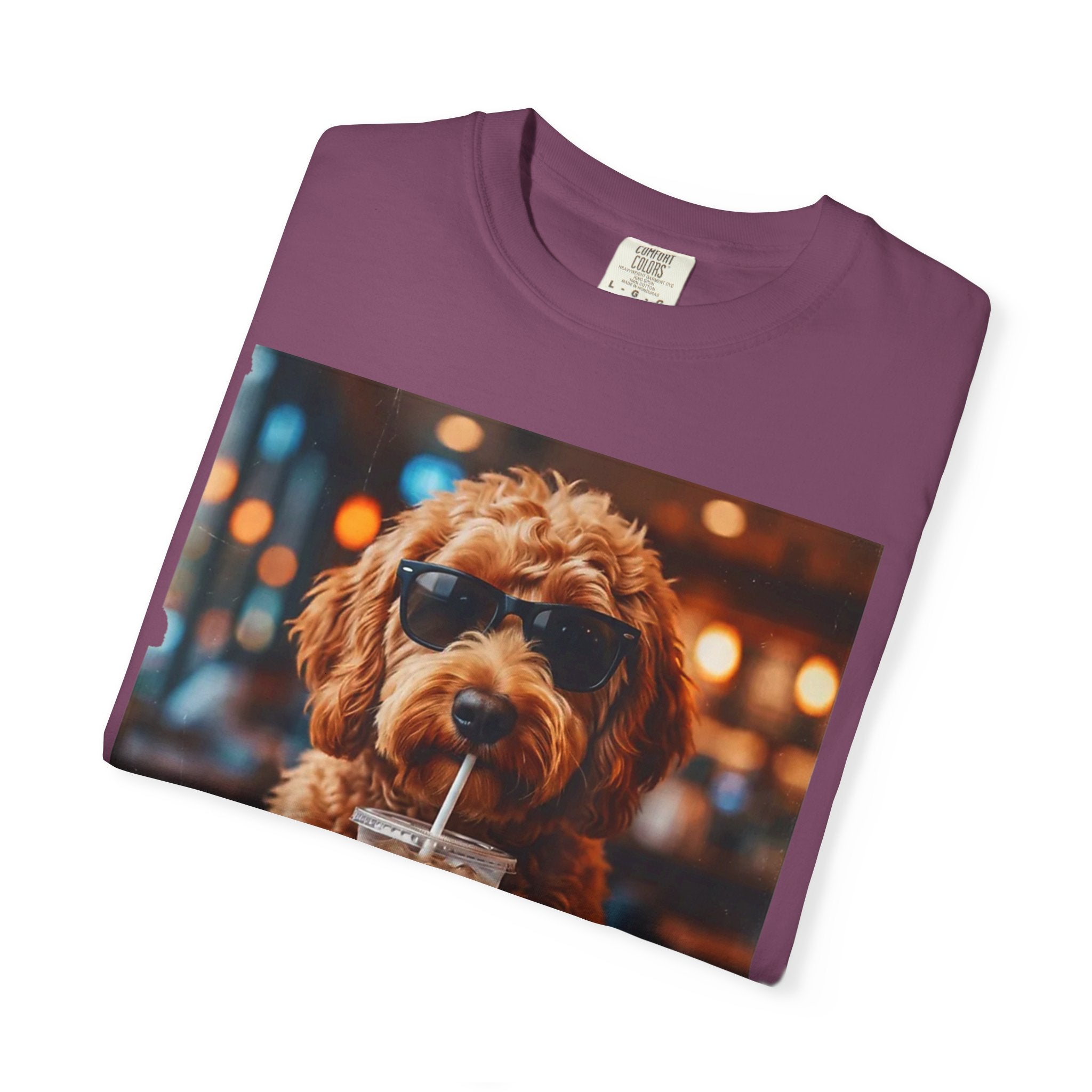 Cool Dog Drinking Iced Coffee T-Shirt