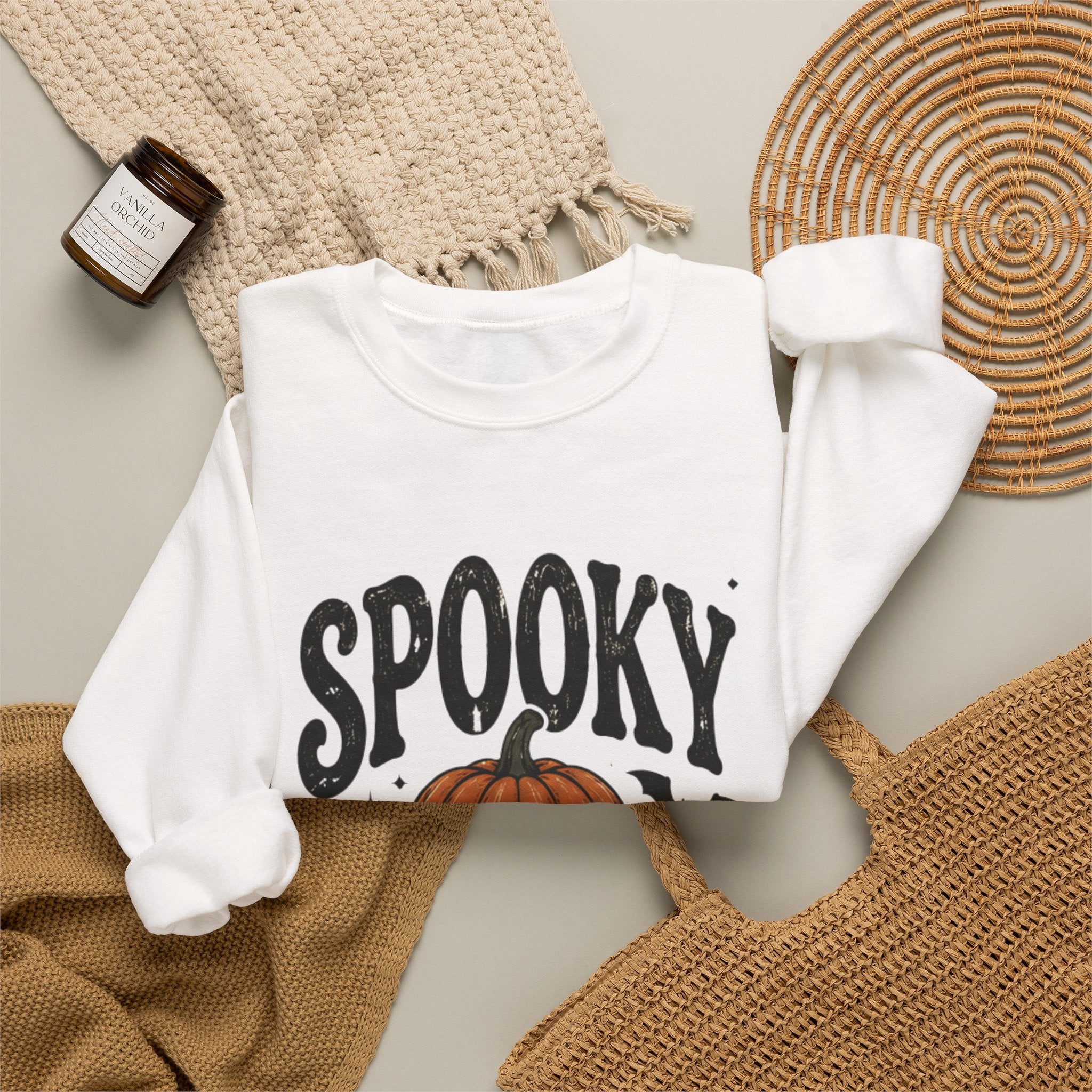 Spooky Season Sweatshirt — Pumpkin Jack-O'-Lantern Halloween Crewneck