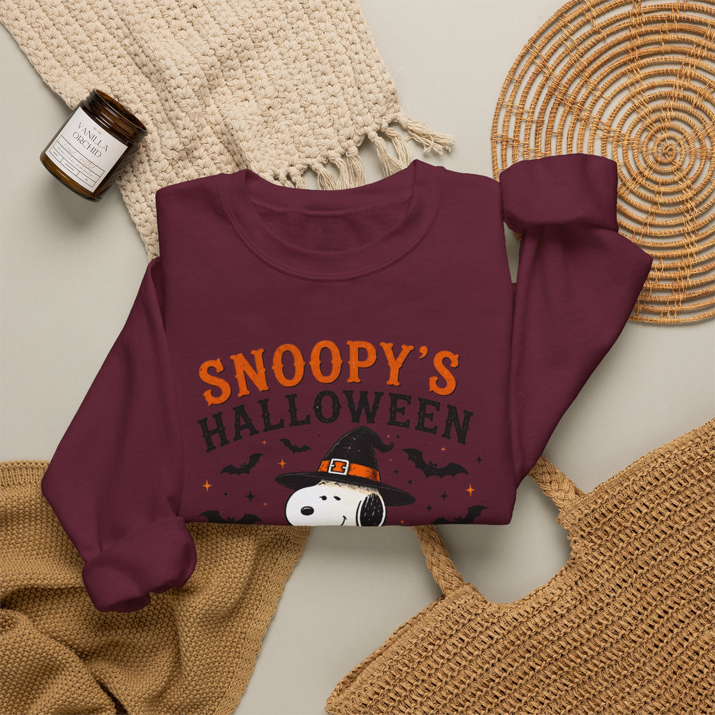 Snoopy Halloween Crewneck Sweatshirt – Spooky Season Trick-or-Treat Design